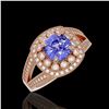 Image 1 : 2.74 ctw Certified Tanzanite & Diamond Victorian Ring 14K Rose Gold - REF-101W8H