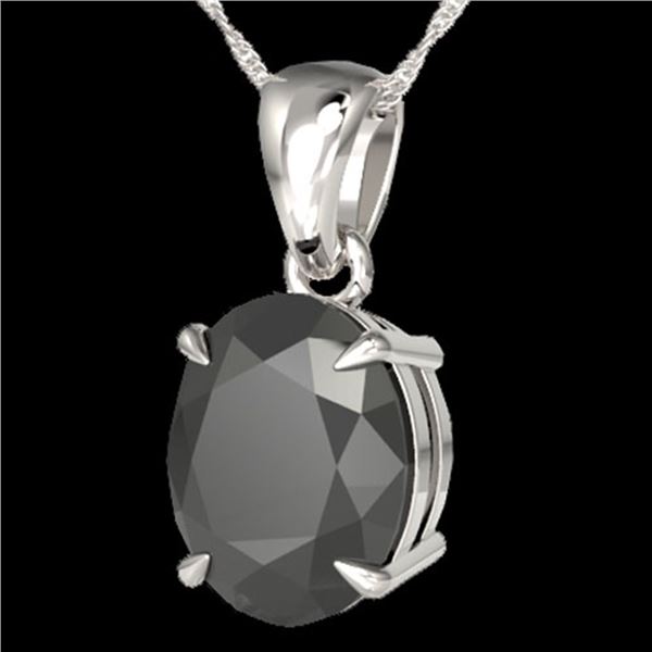 5 ctw Black Diamond Certified Designer Necklace 18k White Gold - REF-161A8N