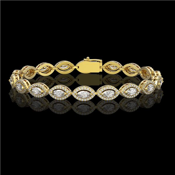 6.91 ctw Marquise Cut Diamond Micro Pave Bracelet 18K Yellow Gold - REF-599M6G