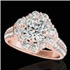 Image 1 : 2.16 ctw Certified Diamond Solitaire Halo Ring 10k Rose Gold - REF-229F3M