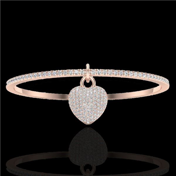 3.50 ctw Micro Pave Diamond Bangle 14k Rose Gold - REF-259M6G