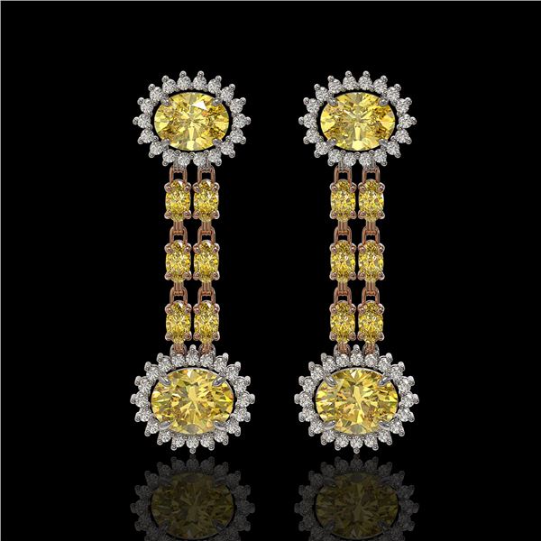 8.35 ctw Citrine & Diamond Earrings 14K Rose Gold - REF-144M2G