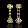 Image 1 : 8.35 ctw Citrine & Diamond Earrings 14K Rose Gold - REF-144M2G