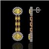 Image 2 : 8.35 ctw Citrine & Diamond Earrings 14K Rose Gold - REF-144M2G