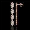 Image 2 : 5.33 ctw Marquise Cut Diamond Micro Pave Earrings 18K Rose Gold - REF-739W6H