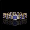 Image 1 : 19.85 ctw Sapphire & Diamond Bracelet 14K Yellow Gold - REF-245W5H