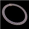 Image 2 : 58.85 ctw Tanzanite & Diamond Necklace 10K Rose Gold - REF-709H3R