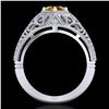 Image 3 : 1.07 ctw Intense Fancy Yellow Diamond Art Deco Ring 18k White Gold - REF-254Y5X