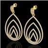 Image 1 : 2.50 ctw Micro Pave VS/SI Diamond Designer Earrings 18k Yellow Gold - REF-277M6G