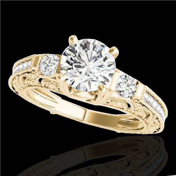 1.63 ctw Certified Diamond Solitaire Antique Ring 10k Yellow Gold - REF-259W3H