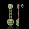 Image 2 : 19.88 ctw Peridot & Diamond Earrings 14K Rose Gold - REF-290W9H