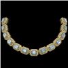 Image 1 : 49.14 ctw Aquamarine & Diamond Victorian Bracelet 14K Yellow Gold - REF-1361X5A