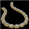 Image 2 : 49.14 ctw Aquamarine & Diamond Victorian Bracelet 14K Yellow Gold - REF-1361X5A