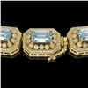 Image 3 : 49.14 ctw Aquamarine & Diamond Victorian Bracelet 14K Yellow Gold - REF-1361X5A