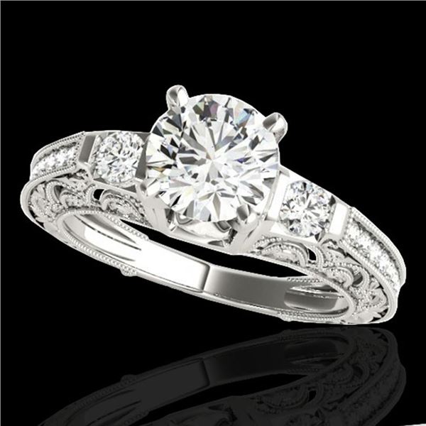 1.63 ctw Certified Diamond Solitaire Antique Ring 10k White Gold - REF-259N3F