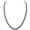 Image 3 : 68 ctw Sapphire Eternity Designer Necklace 14k Yellow Gold - REF-309N3F