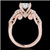Image 2 : 1.75 ctw VS/SI Certified Princess Diamond 3 Stone Ring 10k Rose Gold - REF-296X2A