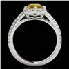 Image 2 : 1.5 ctw Certified SI/I Fancy Intense Yellow Diamond Ring 10k White Gold - REF-190M9G