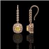 Image 2 : 4.1 ctw Canary Citrine & Diamond Victorian Earrings 14K Rose Gold - REF-124N4F