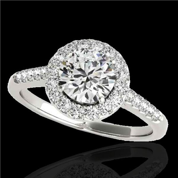 2 ctw Certified Diamond Solitaire Halo Ring 10k White Gold - REF-354F5M