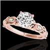Image 1 : 1.1 ctw Certified Diamond Solitaire Antique Ring 10k Rose Gold - REF-184M3G