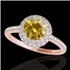 Image 1 : 2.15 ctw Certified SI/I Fancy Intense Yellow Diamond Ring 10k Rose Gold - REF-286H4R