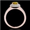 Image 2 : 2.15 ctw Certified SI/I Fancy Intense Yellow Diamond Ring 10k Rose Gold - REF-286H4R