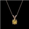 Image 3 : 0.79 ctw Certified Intense Yellow Diamond Necklace 10k Rose Gold - REF-82M2G