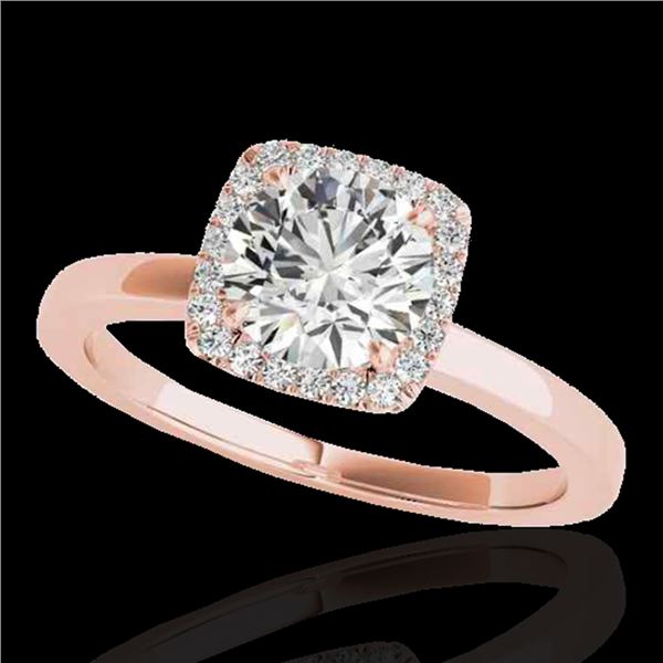 1.15 ctw Certified Diamond Solitaire Halo Ring 10k Rose Gold - REF-190Y9X