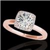 Image 1 : 1.15 ctw Certified Diamond Solitaire Halo Ring 10k Rose Gold - REF-190Y9X