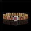 Image 1 : 28.74 ctw Ruby & Diamond Bracelet 14K Yellow Gold - REF-318R2K
