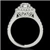 Image 2 : 1.6 ctw Certified Diamond Solitaire Halo Ring 10k White Gold - REF-204H5R