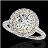 Image 1 : 1.5 ctw Certified Diamond Solitaire Halo Ring 10k 2Tone Gold - REF-197R8K