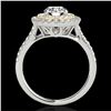 Image 2 : 1.5 ctw Certified Diamond Solitaire Halo Ring 10k 2Tone Gold - REF-197R8K
