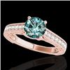Image 1 : 1.32 ctw SI Certified Fancy Blue Diamond Solitaire Ring 10k Rose Gold - REF-121K4Y