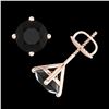 Image 3 : 2.5 ctw Fancy Black Diamond Art Deco Stud Earrings 18k Rose Gold - REF-61R4K