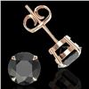 Image 2 : 4 ctw Black Diamond Designer Earrings 14k Rose Gold - REF-125H5R