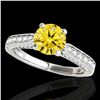 Image 1 : 1.6 ctw Certified SI/I Fancy Intense Yellow Diamond Ring 10k White Gold - REF-197X8A