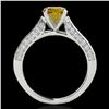 Image 2 : 1.6 ctw Certified SI/I Fancy Intense Yellow Diamond Ring 10k White Gold - REF-197X8A