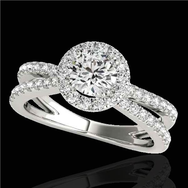 2 ctw Certified Diamond Solitaire Halo Ring 10k White Gold - REF-252K3Y