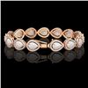 Image 2 : 17.15 ctw Opal & Diamond Micro Pave Halo Bracelet 10k Rose Gold - REF-321Y6X
