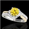 Image 1 : 1.6 ctw Certified SI Intense Diamond Bypass Solitaire Ring 10k 2Tone Gold - REF-211W4H