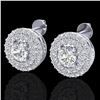 Image 1 : 1.20 ctw Micro Pave VS/SI Diamond Earrings DOUBLE 18k White Gold - REF-123N6F