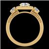 Image 1 : 1.55 ctw VS/SI Diamond Solitaire Art Deco 3 Stone Ring 18k Yellow Gold - REF-263Y6X