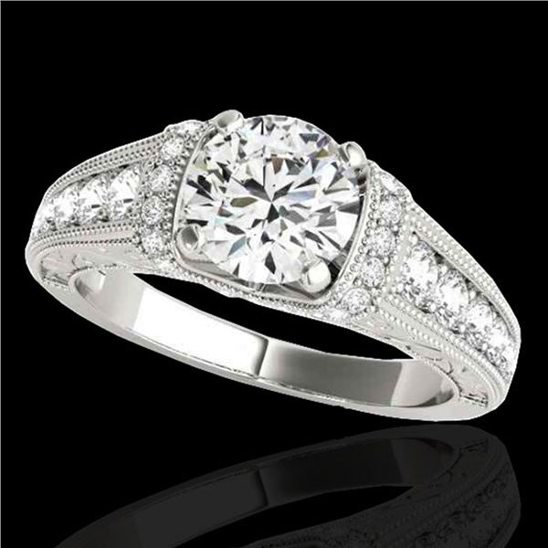 1.75 ctw Certified Diamond Solitaire Antique Ring 10k White Gold - REF-259H3R