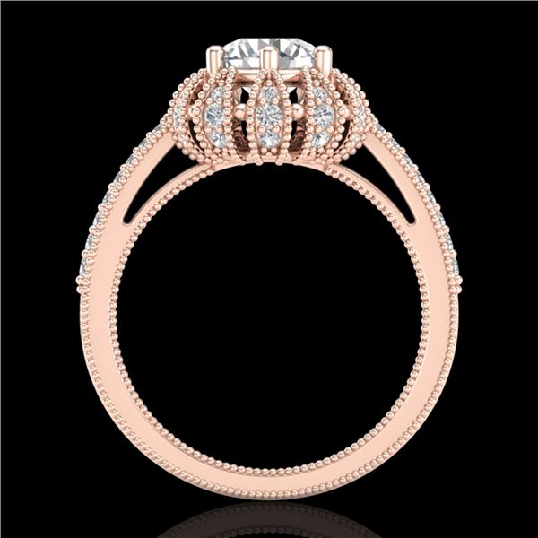 1.65 ctw VS/SI Diamond Art Deco Micro Pave Ring 18k Rose Gold - REF-427M3G