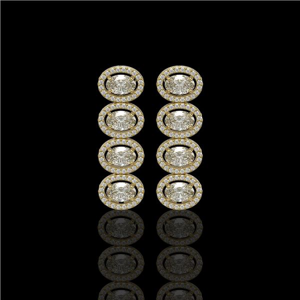 5.33 ctw Oval Cut Diamond Micro Pave Earrings 18K Yellow Gold - REF-736N8F