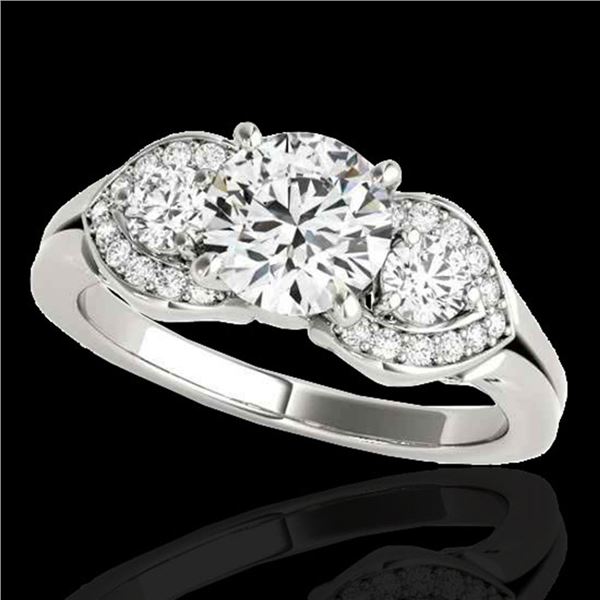 1.7 ctw Certified Diamond 3 Stone Ring 10k White Gold - REF-252Y3X