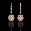 Image 1 : 4.3 ctw Certified Morganite & Diamond Victorian Earrings 14K Rose Gold - REF-172M8G