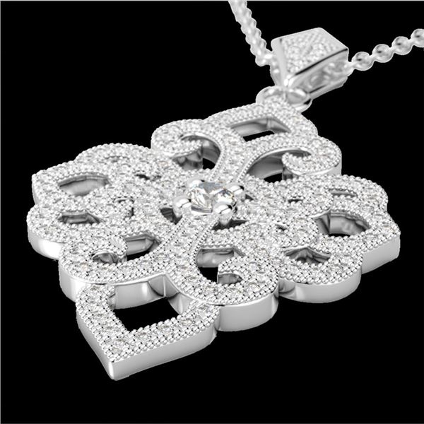 1.40 ctw Micro Pave VS/SI Diamond Designer Necklace 14k White Gold - REF-130A9N
